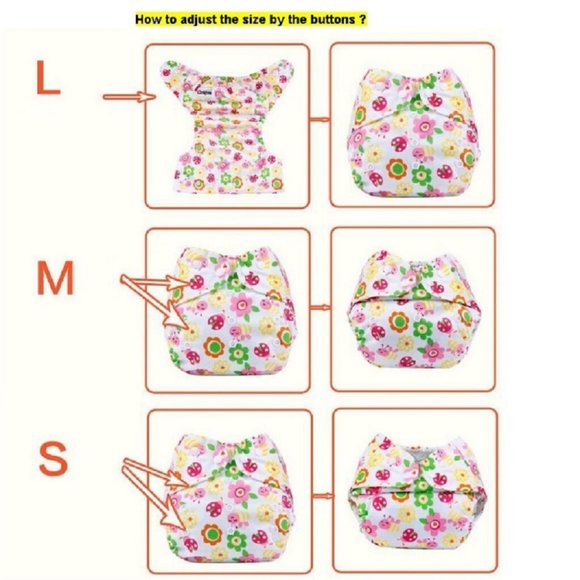 6-Pack Reusable Adjustable Baby Cloth Diaper Training Pants - Picture 2 of 3